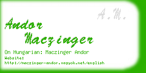 andor maczinger business card